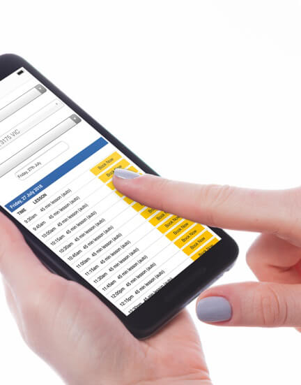Online software for booking from a mobile device