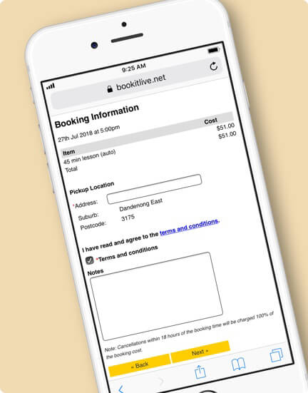 Take phone bookings with your mobile device