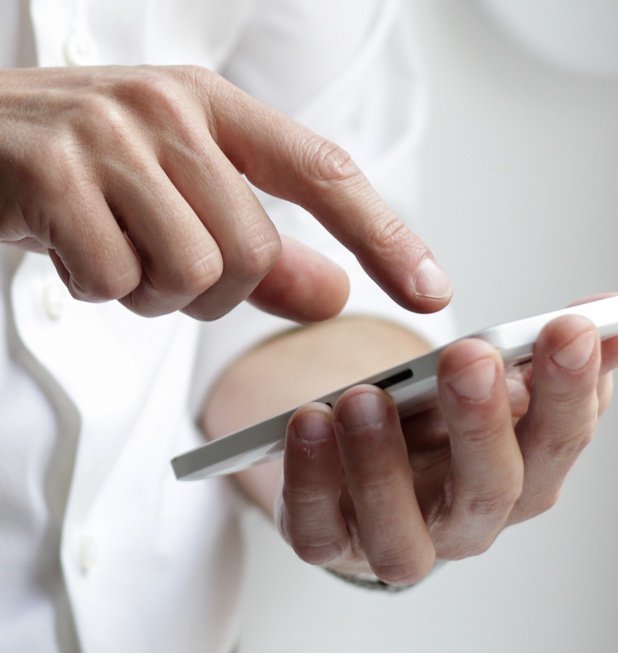 Using an iPhone to view the Appointment software dashboard